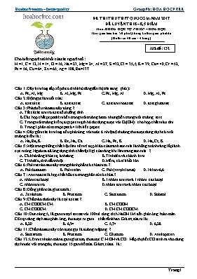 Đề thi thử THPT Quốc gia môn Hóa học năm 2017 - Mã đề thi 134